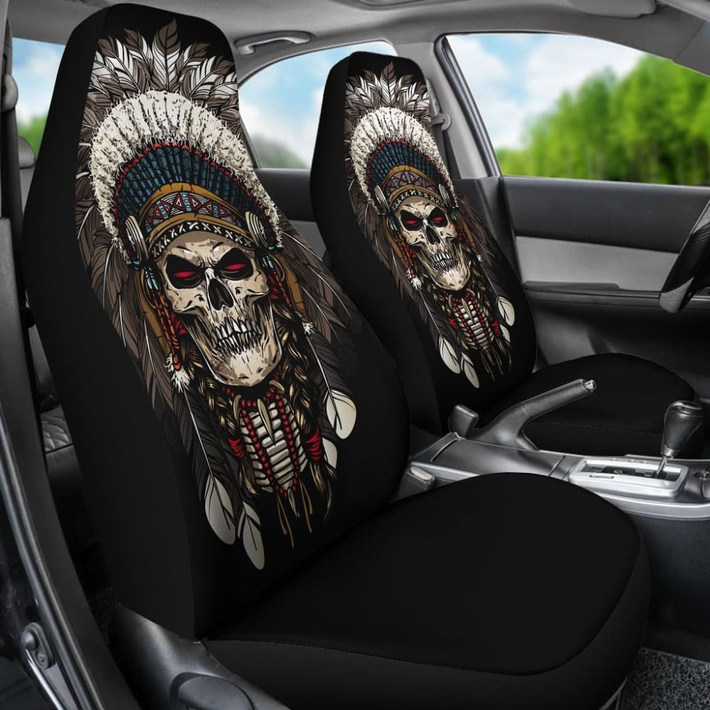 Skull Chief Native American Car Seat Covers