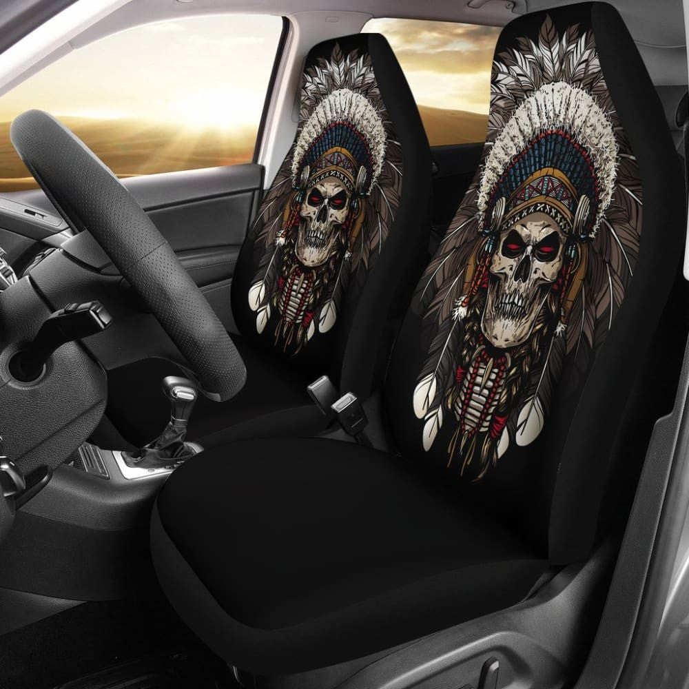 Skull Chief Native American Car Seat Covers