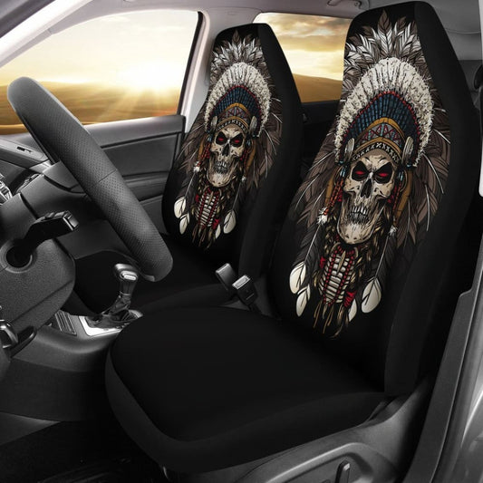 Skull Chief Native American Car Seat Covers