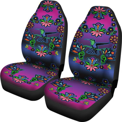 Native Floral Hummingbird Design Car Seat Covers