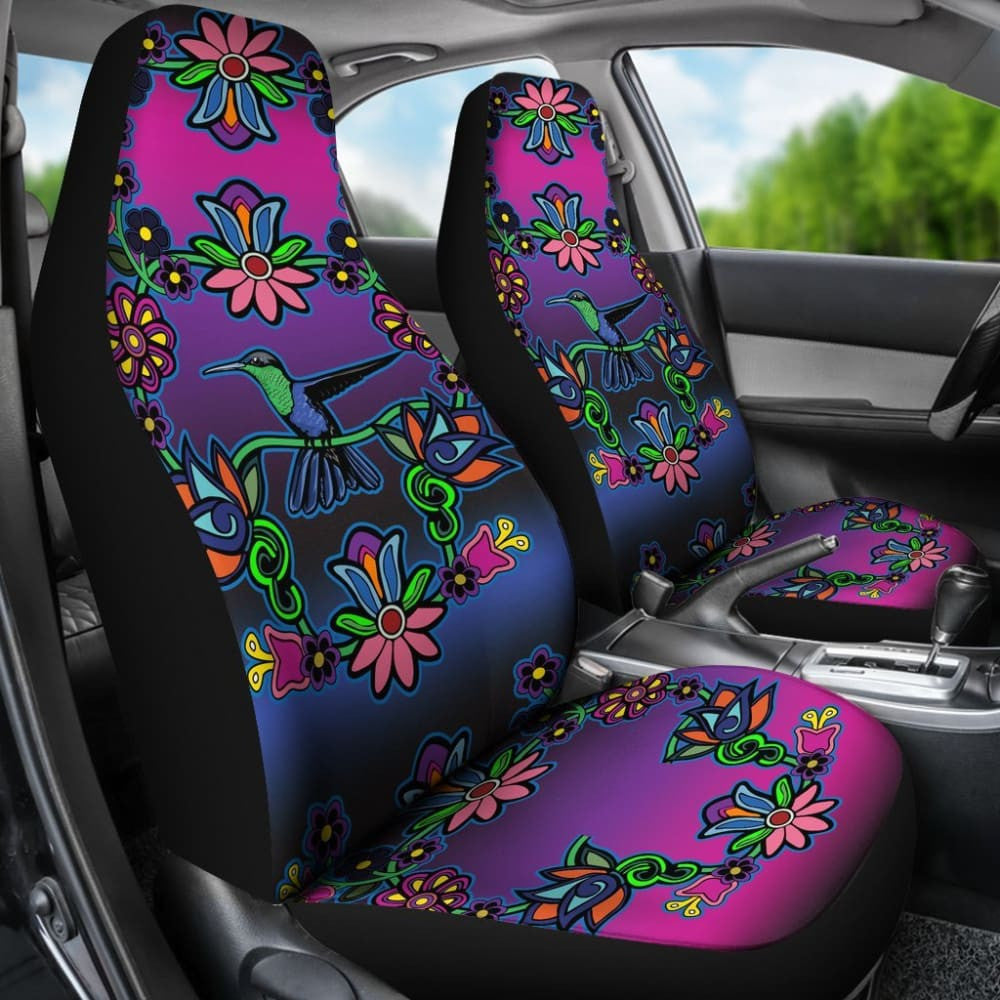 Native Floral Hummingbird Design Car Seat Covers