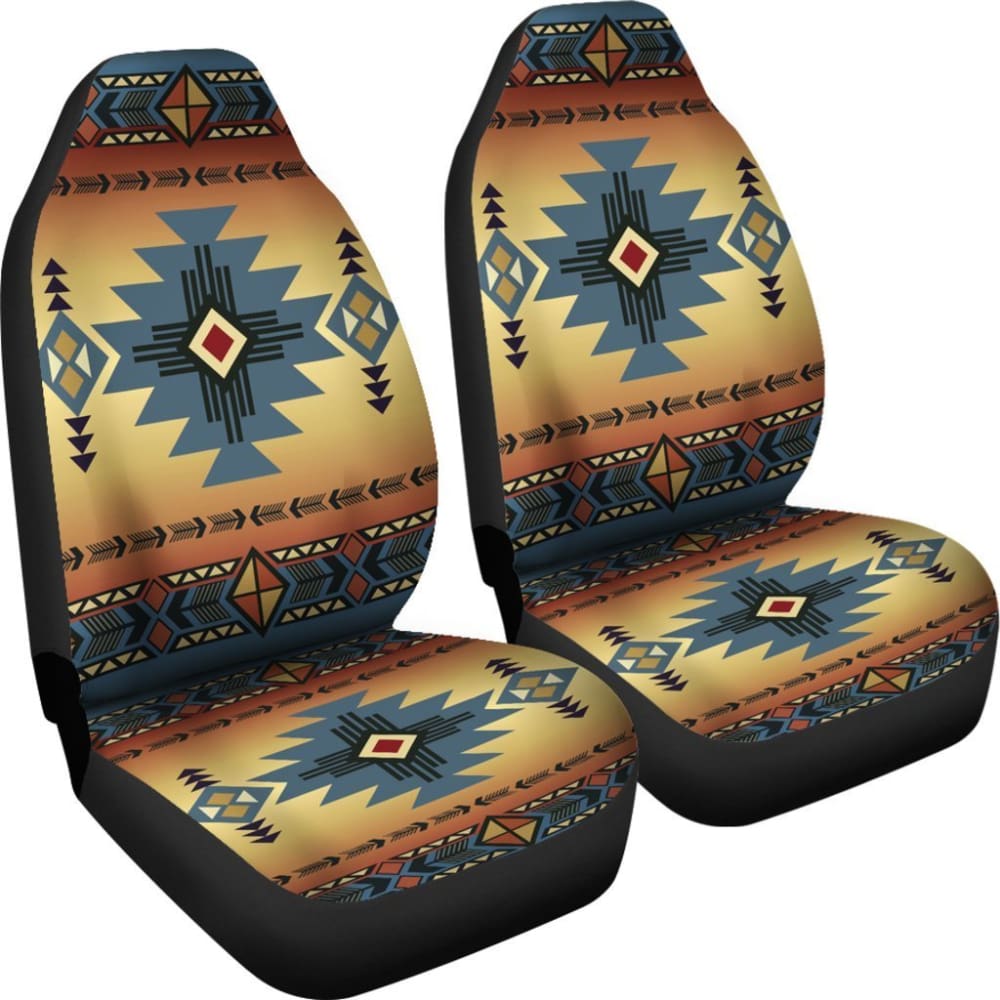 Blue Diamond Triangles Native American Car Seat Covers