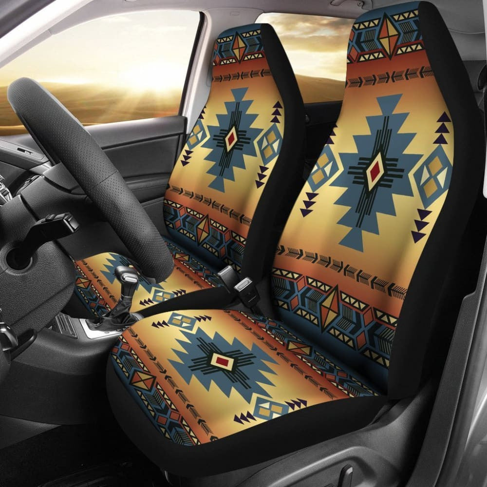 Blue Diamond Triangles Native American Car Seat Covers