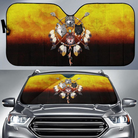 Wolves Warrior Native American Pride Auto Sun Shades