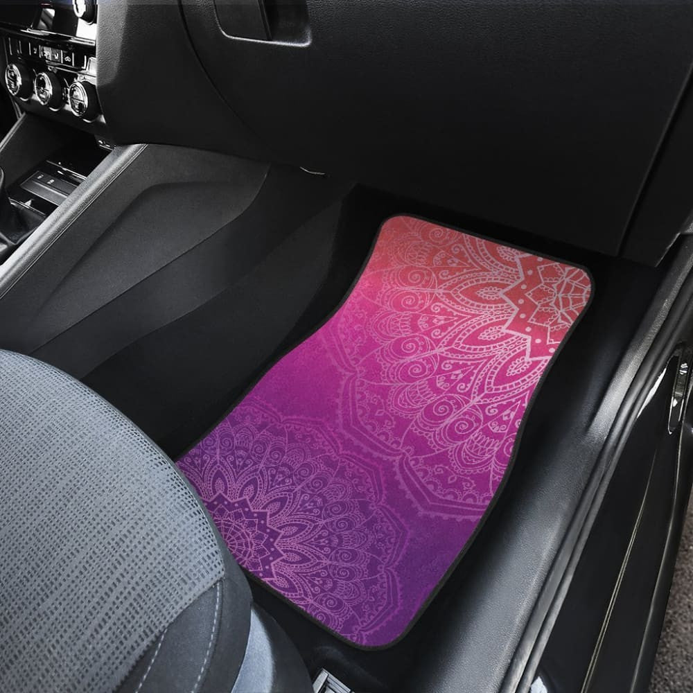 Peach, Pink & Purple Gradient Mandalas Car Floor Mats