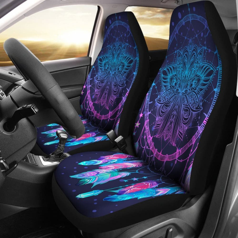 Galaxy Purple Dreamcatcher Native American Design Car Seat Covers