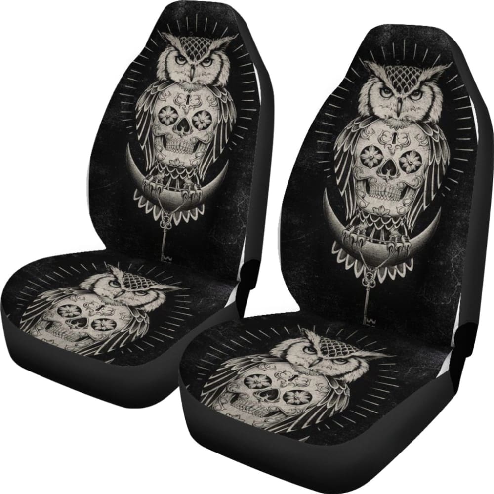 Skull Gift Polyester FabricD Skull Car Seat Cover Set