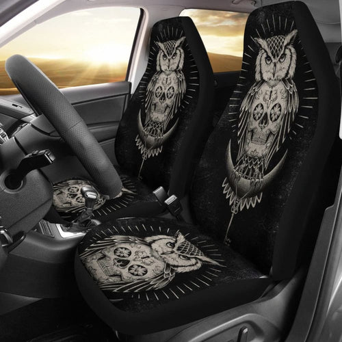 Skull Gift Polyester FabricD Skull Car Seat Cover Set