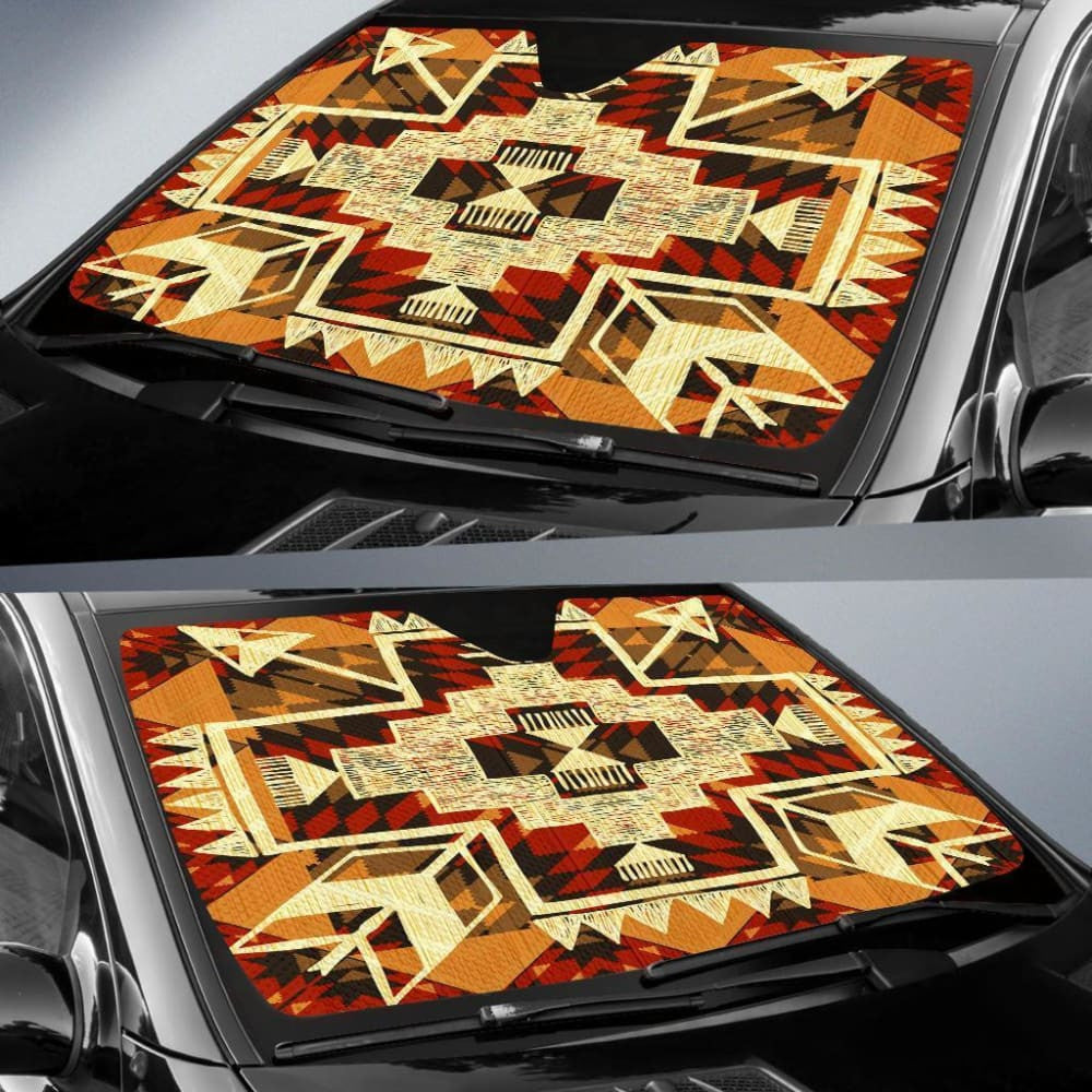 Southwest Yellow Symbol Native American Auto Sun Shades