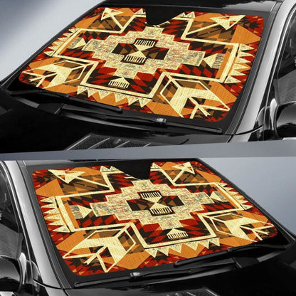 Southwest Yellow Symbol Native American Auto Sun Shades