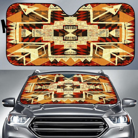 Southwest Yellow Symbol Native American Auto Sun Shades