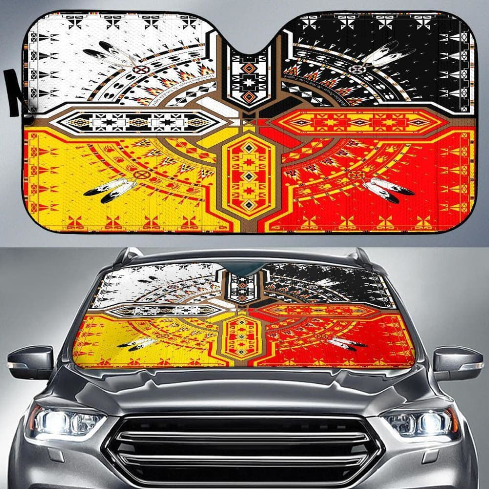 Medicine Wheels Native American Design Auto Sun Shades