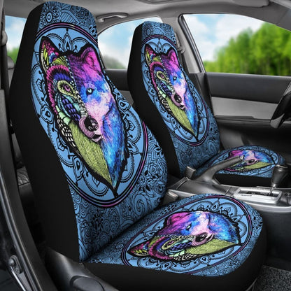 Faces Wolves Native American Pride Car Seat Covers