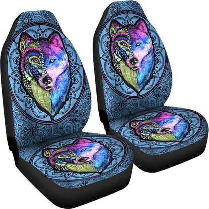 Faces Wolves Native American Pride Car Seat Covers