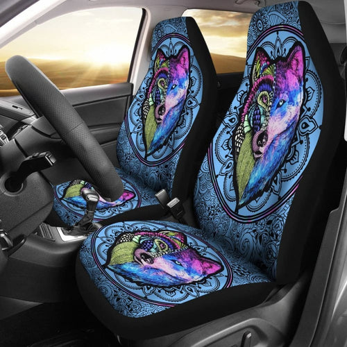 Faces Wolves Native American Pride Car Seat Covers