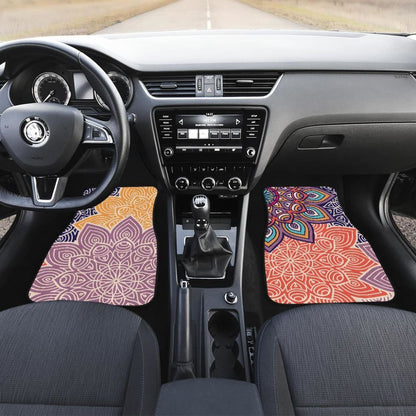 Colorful Floral Mandalas Car Floor Mats