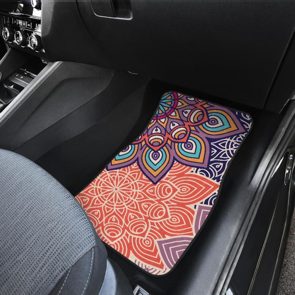 Colorful Floral Mandalas Car Floor Mats