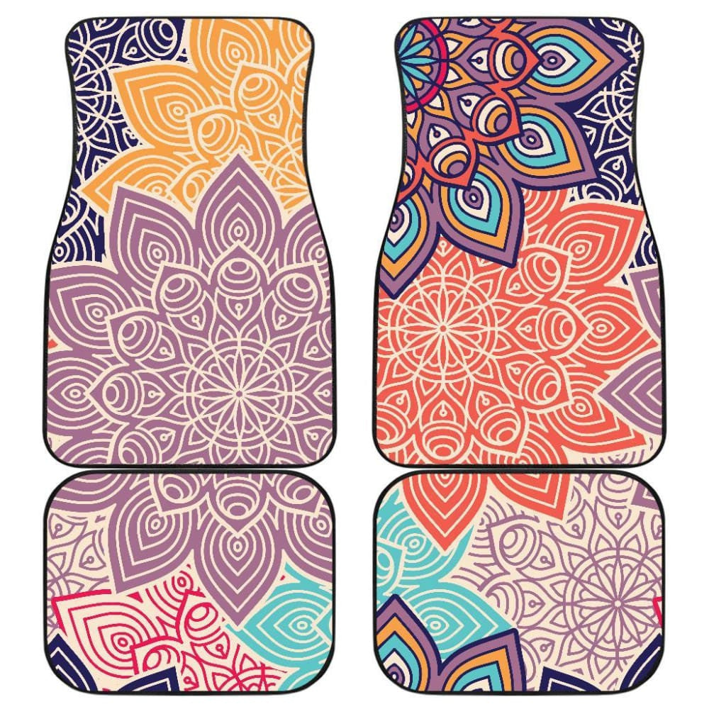 Colorful Floral Mandalas Car Floor Mats