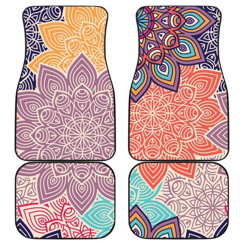 Colorful Floral Mandalas Car Floor Mats