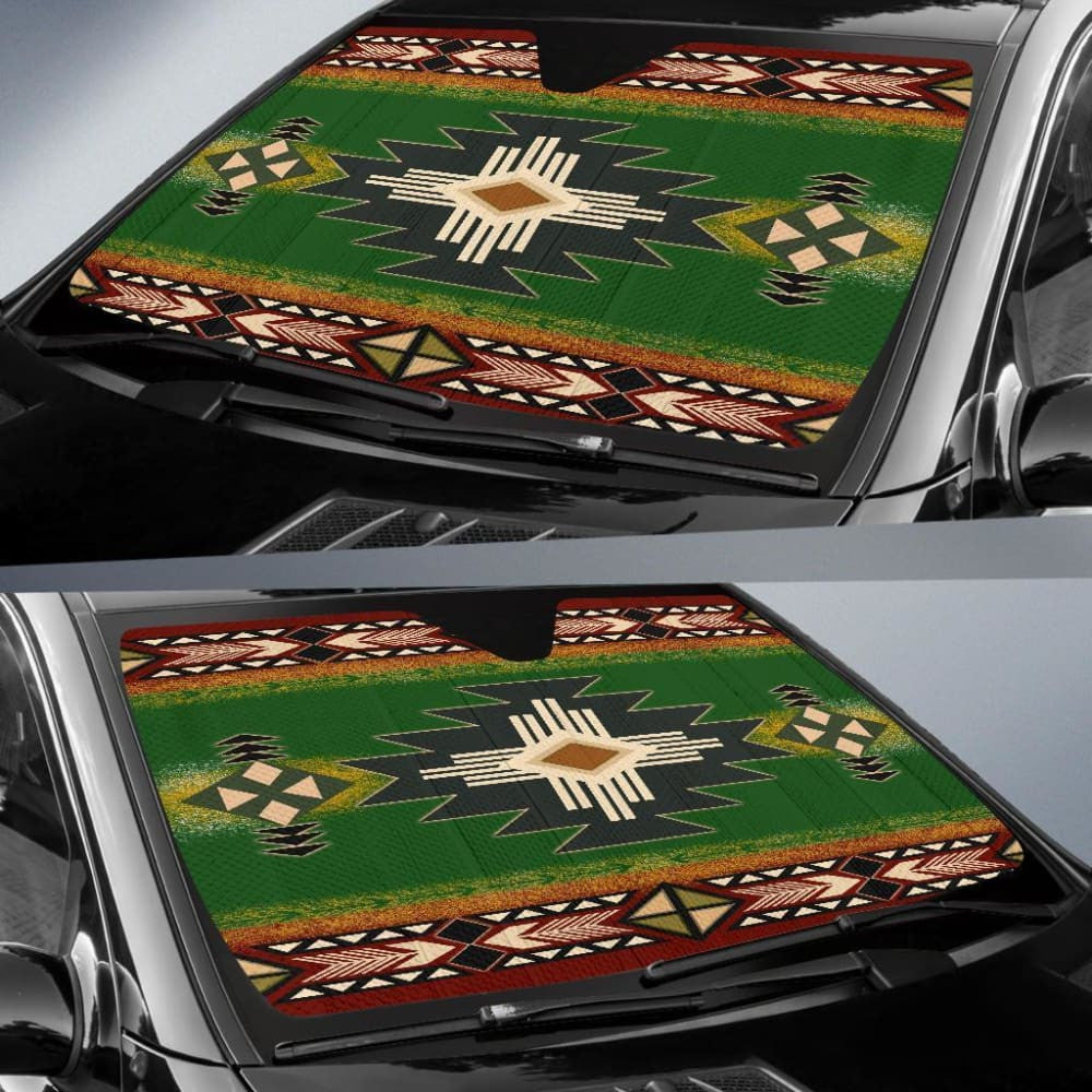 Southwest Green Symbol Native American Auto Sun Shades