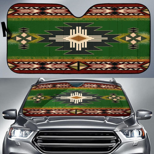 Southwest Green Symbol Native American Auto Sun Shades