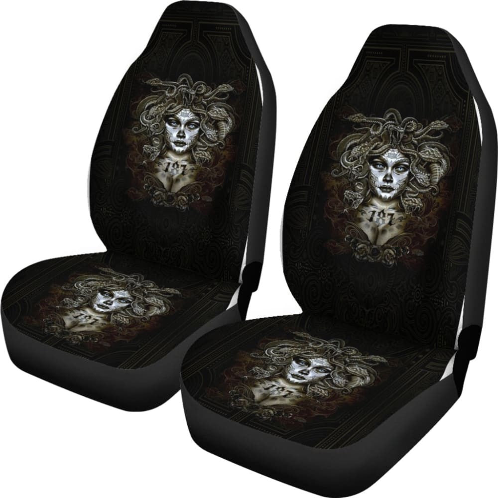 Skull Gift Polyester FabricD Skull Car Seat Cover Set