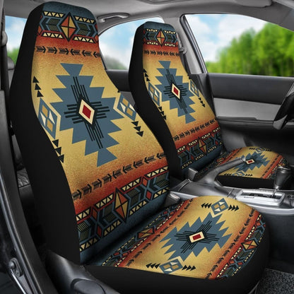 Blue Pattern Native American Car Seat Covers