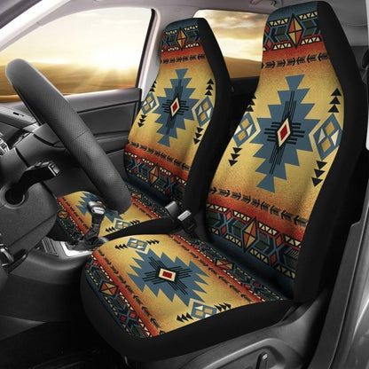 Blue Pattern Native American Car Seat Covers