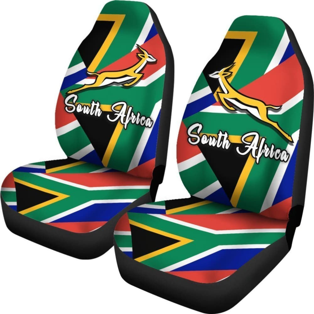 South Africa Springbok Car Seat Covers Flag Patch Up Version