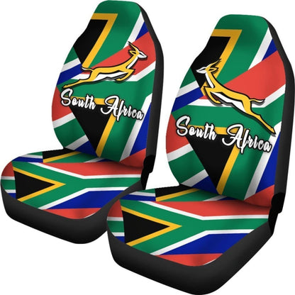 South Africa Springbok Car Seat Covers Flag Patch Up Version