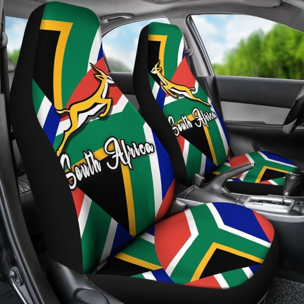 South Africa Springbok Car Seat Covers Flag Patch Up Version