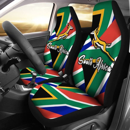 South Africa Springbok Car Seat Covers Flag Patch Up Version