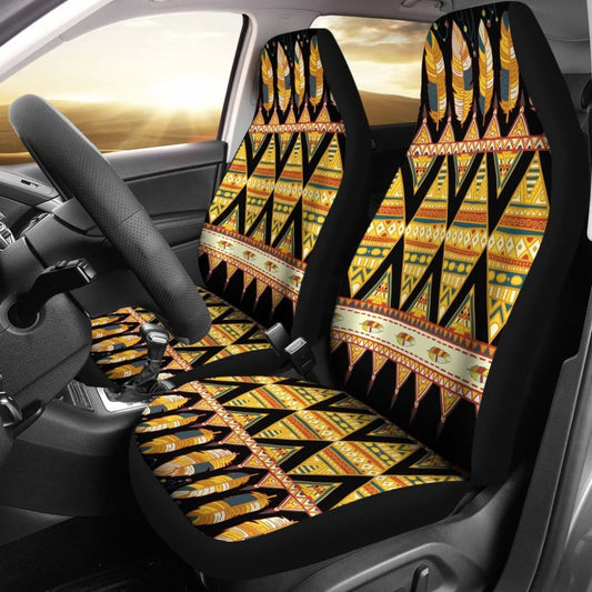 Feather Yellow NativeCar Seat Cover