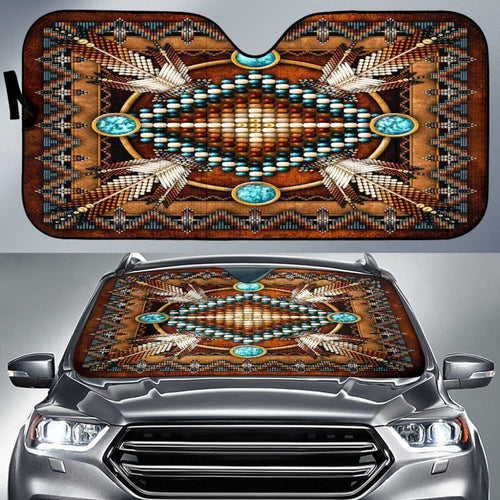 Mandala Brown Native American Auto Sun Shades