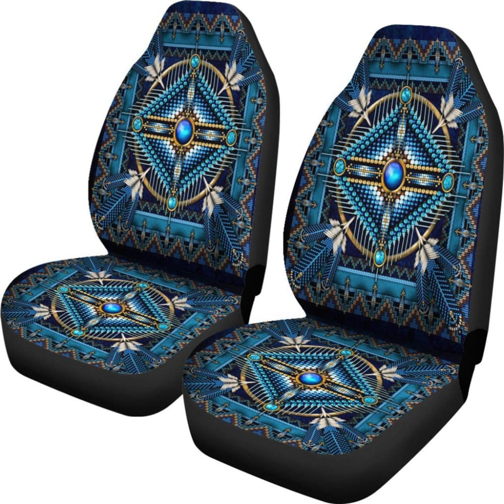 Mandala Blue Native American Design Car Seat Covers