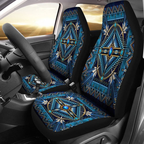Mandala Blue Native American Design Car Seat Covers