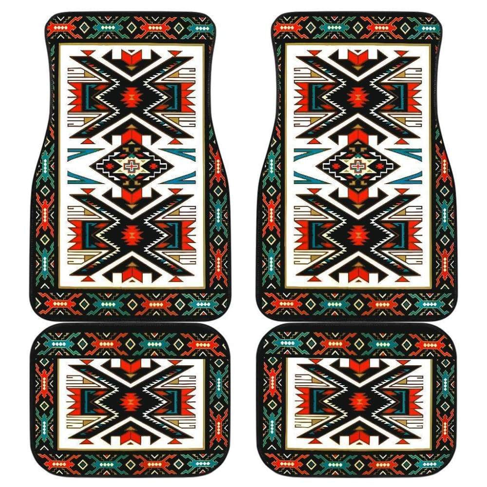 Tribal Colorful Design Native American Front And Back Car Mats