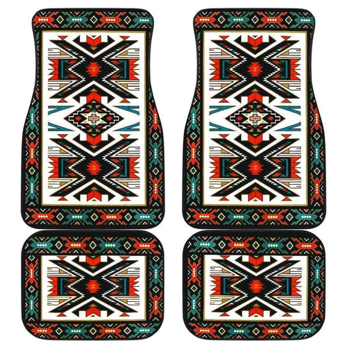 Tribal Colorful Design Native American Front And Back Car Mats