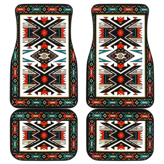 Tribal Colorful Design Native American Front And Back Car Mats