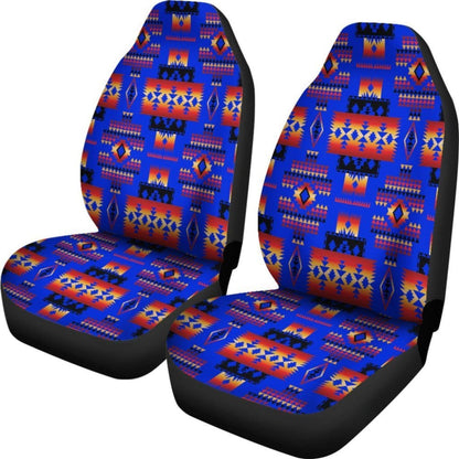Blue Neon Tribal Native American Car Seat Covers