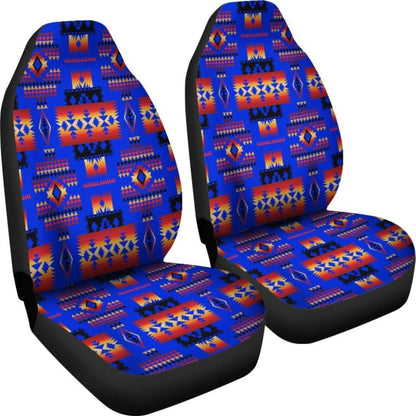 Blue Neon Tribal Native American Car Seat Covers
