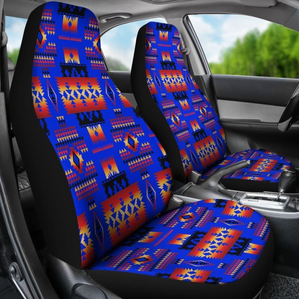Blue Neon Tribal Native American Car Seat Covers