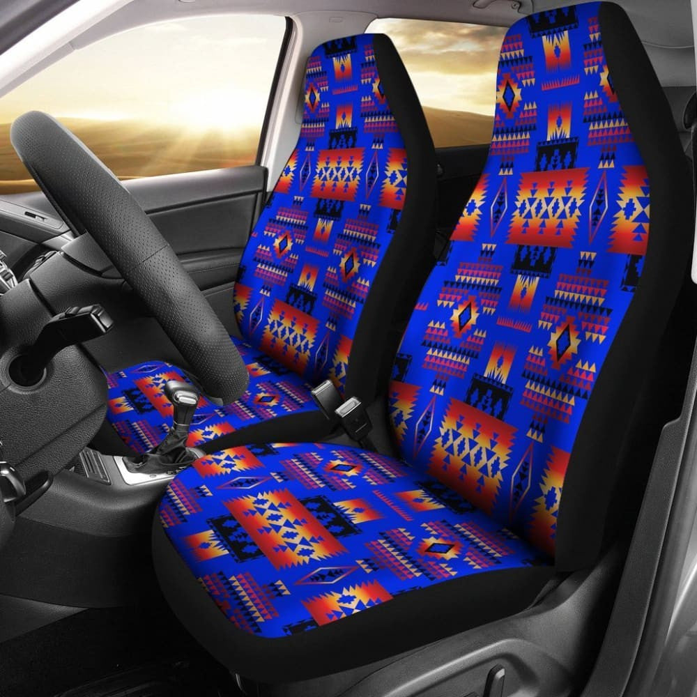 Blue Neon Tribal Native American Car Seat Covers