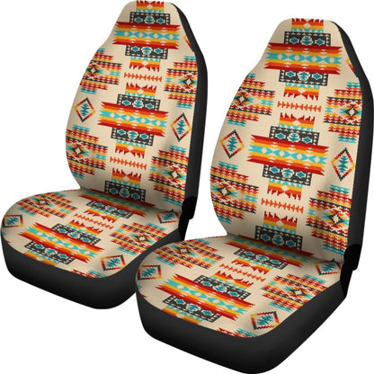 Cream Pattern Native Car Seat Covers
