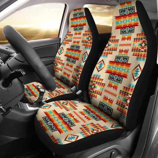 Cream Pattern Native Car Seat Covers