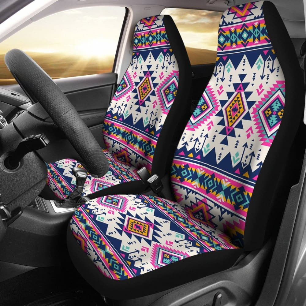 Pink Pattern Native American Car Seat Covers