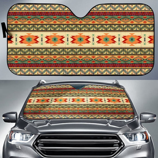 Geometric Pattern Design Native Auto Sun Shades