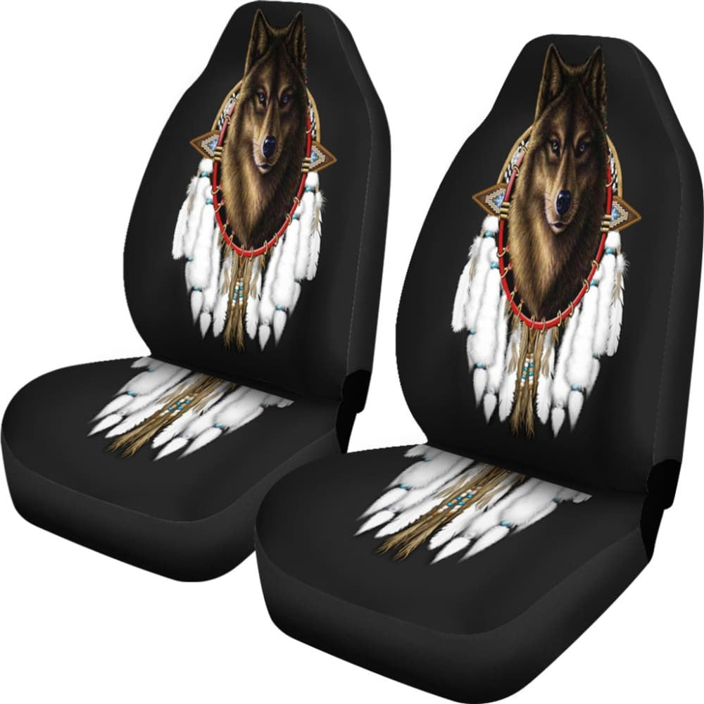 Wolf Dreamcatcher Native American Car Seat Cover