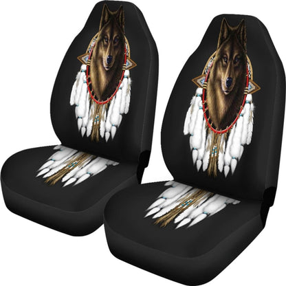 Wolf Dreamcatcher Native American Car Seat Cover