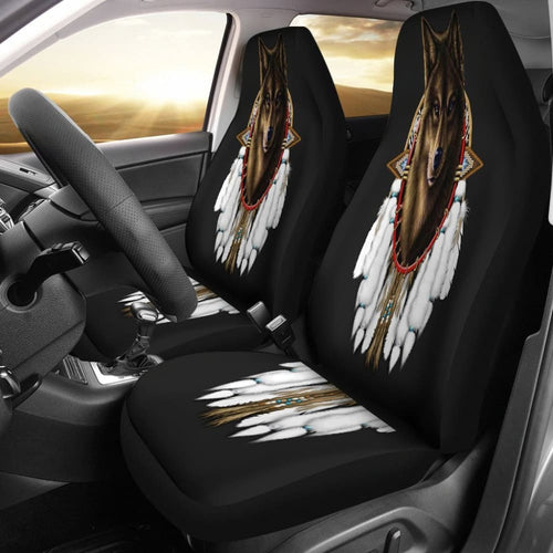 Wolf Dreamcatcher Native American Car Seat Cover